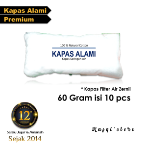 Kapas Isi Ulang Filter Zernii 60gr isi 10 pcs | 100% Natural Cotton | Kapas Saringan Air