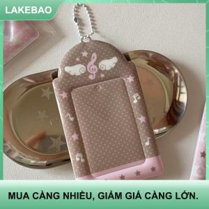 【LAKEBAO】 1pcs lưới Dâu Tây 3inch photocard chủ Ngọt Ngào Màu hồng ghi chú cánh thẻ bìa hiển thị mặt dây chuyền nhỏ chủ thẻ DIY Ins ảnh bìa