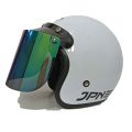 Helm bogo jpn arc retro putih kaca datar flat visor. 