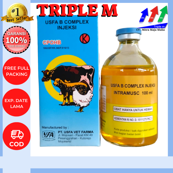 USFA%20B%20COMPLEX%20INJEKSI%20100%20ml%20-%20Vitamin%20B%20Kompleks%20100%20ml%20Hewan%20Ternak%20TRIPLE%20M%20-%20Image%203