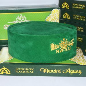 Songkok Kopiah Nasional Pria Anak Dan Dewasa Motif Terbaru NU Beludru Hijau Betawi Tinggi 9 Berkualitas