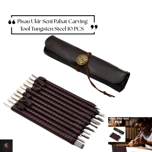 Set Pisau Ukir Seni Profesional Tungsten Steel Warna Kacang 10 PCS untuk Pahat & Kerajinan