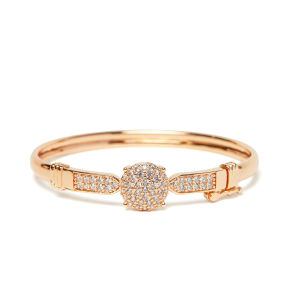 Y067 【COD】 Gelang Terbuka Lapis Emas Wanita Kado Wanita Bangle Gelang Titanium Anti Karat Full Permata