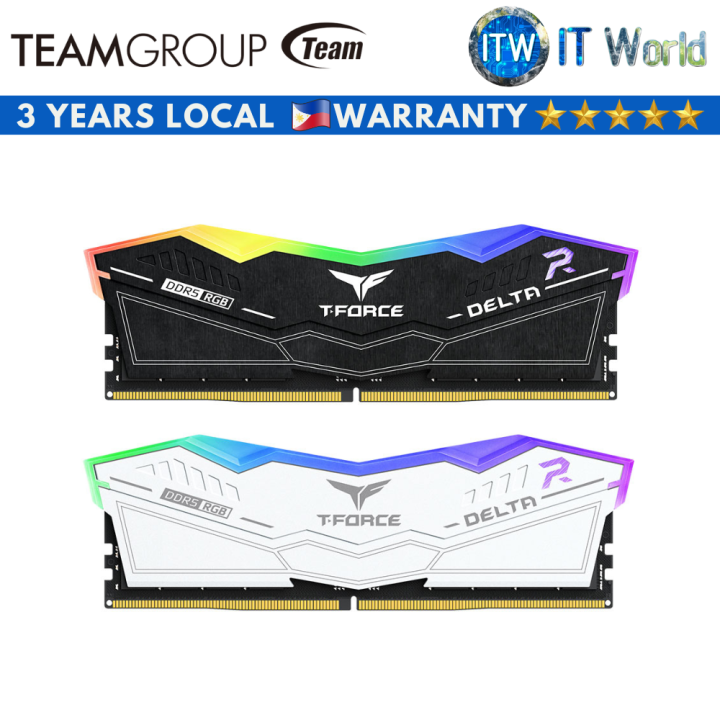 Teampgroup T-Force Delta RGB 32GB(2x16GB) CL32 6400Mhz DDR5 Desktop Memory  (Black White)