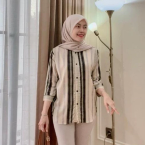 Daily top rayon motif kemeja wanita bahan rayon adem dan jatuh