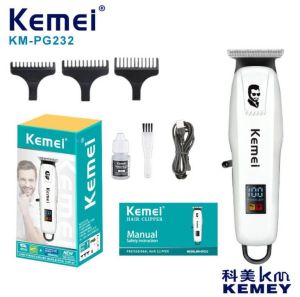 Kemei Professional Hair Clipper Strong Power Cordless Hair Clipper for Men KM-PG232 Mini Hair Cutting Machine Rechargeable Trimmer with LCD Display