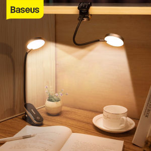 Baseus LED Clip Table Lamp Stepless Dimmable Wireless Desk Lamp Touch USB Rechargeable Reading Light LED Night Light Laptop Lamp For Home Office Children Study Working Light