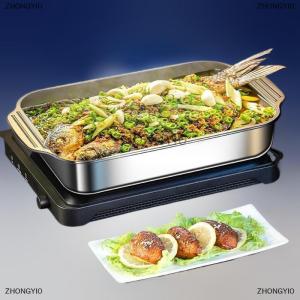 [COD] ZHONGYI0 Stainless Steel Rectangular Deep Tray With Handle Rust-Proof Multi-Purpose Food Storage Tray For Kitchen Use Tools