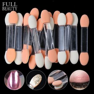 Double Sided Nail Mirror Powder Brushes Eyeshadow Applicator Disposable Sponge Brushes Manicure tools