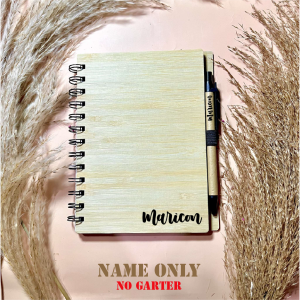 PERSONALIZED ENGRAVED BAMBOO NOTEBOOK PEN CUSTOMIZED WOODEN GIFTS