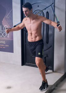 11 Pieces/Set Exercise Resistance Bands Home Gym workout Yoga Fitness Pilates Gym Kit Natural Rubber fitness Bands