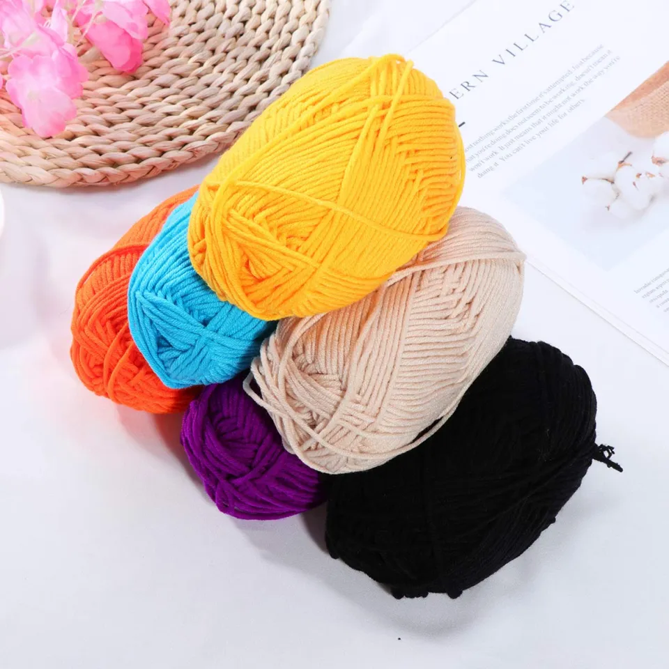 4 Plys Smooth Yarn Wool Crochet Yarn Large 50g Multicolor Knitting