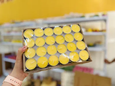 Nến 100 viên bơ 100% thực vật sạch thơm rất tinh khiết cháy 4 tiếng để cúng Phật - Shop Dương Khoa sản xuất