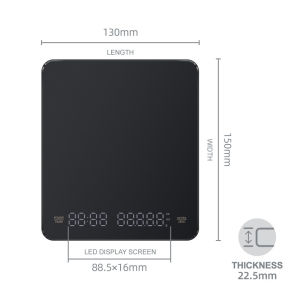 Cocious 3kg/0.1g High Precision LCD Electronic Scales Digital Coffee Scale With Timer Portable Electronic Kitchen Scale with Type-C charging