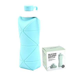600ML Collapsible Silicone Sports Water Bottle Foldable Drinking Bottles Leakproof Tumbler Cup / Botol Air Boleh Lipat