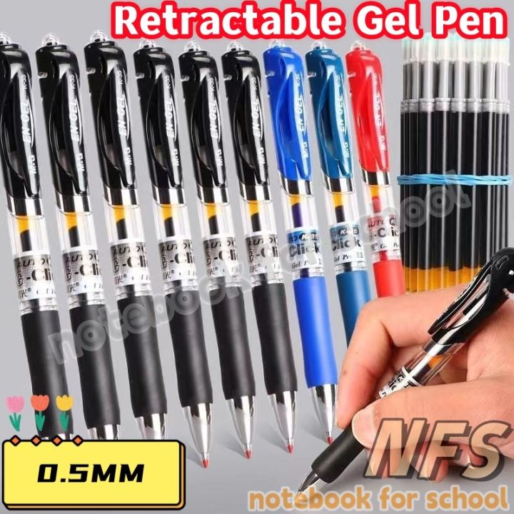 NFS 1/10/50PCS Retractable Gel Pen 0.5mm Neutral Pen 3 Colors Press ...