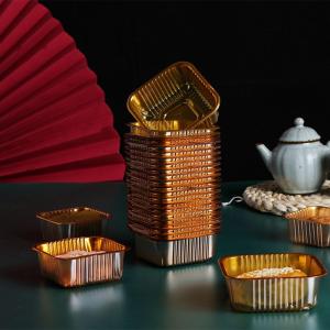 MNTT 100Pcs Individual Disposable Plastic Mooncake Tray Packaging Box Mousse Container Cake Holder