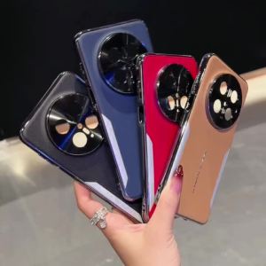 กรณีศัพท์ที่เหมาะสำหรับ Huawei Pura 80 Pro Pura80 Pro Pura 80Pro Pura 80 Ultra P80 Pro Pura80 Ultra P80 Ultra กรณีศัพท์ธุรกิจหรูหราเบาเรียบง่าย ปกป้องคอ ปกป้องใบมีดเคลือบไฟฟ้า ปกป้องกันกระแทก