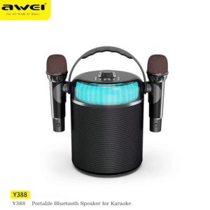 Awei Y388 20W Bluetooth Mic Karaoke Home Portable Bluetooth Speaker with Mic 3D Stereo Home KTV