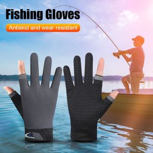 PANE5 Breathable 1Pair Touch Screen Gloves Fishing Accessories Outdoor Sport Cycling Gloves Anti-skid Mittens Fishing Gloves Protective Mittens Three Fingers Gloves