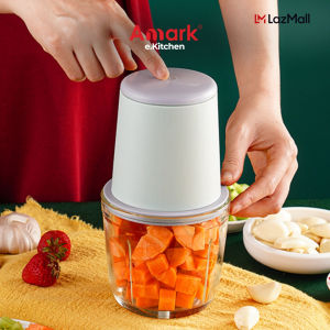 Amark e.Kitchen Cordless USB-Rechargeable Mini Food Chopper with 600ml Glass Bowl