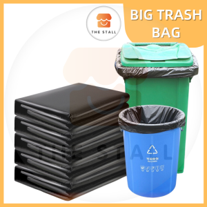 Heavy Duty Industrial Trash Bags - Large Black Plastic Bin Liners Tear Resistant