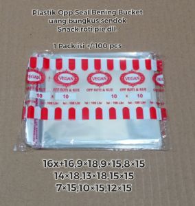 P2 JOLIE/Plastik OPP Bening / OPP Uang Roti Bakery/ 7 x 15 -14x18/Harga tertera untuk 1 Pak isi 100 Pcs. Tebal 20