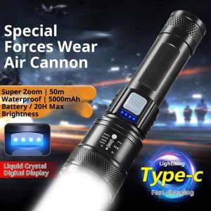 Rechargeable flashlight with strong light for small portable outdoor night fishing lamp flashlight