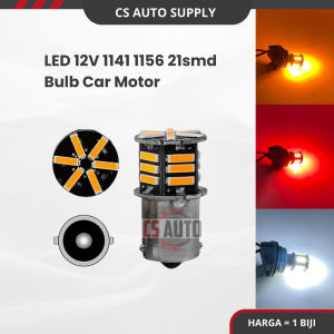 CS 1pc x LED 12v 1141 1156 21smd Bulb White Yellow Red 1 kaki Signal Light Car Motor Lampu Brek Mentol