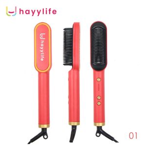HAYYLIFE Catok Sisir Pelurus Rambut Hair Straightener Curler 2 in 1 catokan sisir listrik HL-BBB531