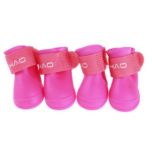 4pcs Pet Dog Shoes Waterproof Rain Pet Shoes Candy Color Puppy Shoes for Dog Puppy Rubber Boots