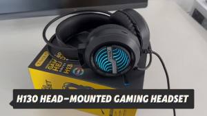 (HD1)T-WOLF Sói Sấm Sét H130 Tai nghe máy tính phát sáng nhiều màu sắc USB Tai nghe chơi game có dây chụp tai âm trầm mạnh