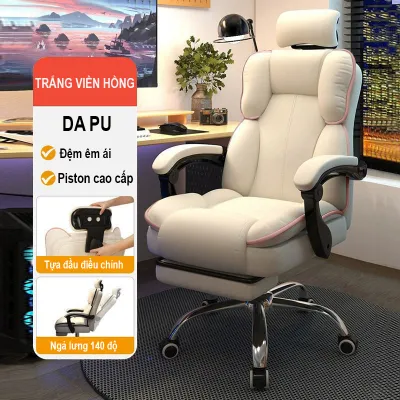 Ghế Gaming Công Thái Học Cao Cấp – Ghế Xoay Văn Phòng Nhập Khẩu Có Gác Chân Tựa Đầu Nâng Hạ Ngả Lưng 130 Độ Xoay 360