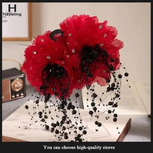 Hayating 1PC Elegant Mesh Flower Hair Clip For Women Elegant Tassel Shark Clip