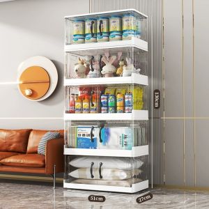 Foldable Storage Box Storage Organizers Transparent Box Container Large Capacity With Handle Storage Cabinet Almari Baju 收纳盒/收納箱