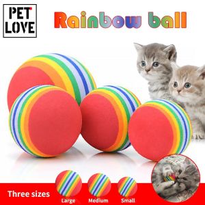 Pet Puppy Cat Toy Ball Rainbow Chewing Interactive Ball Teething Toy
