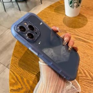 Trong Kho Mattee Pha Lê Chống Sốc Ốp điện thoại cho Iphone X XR XS Max 11 12 13 14 15 16 Pro Max Cộng Với Tròn Drop Frosted vỏ điện thoại