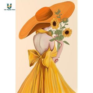 11CT Sunflower Girl Full Embroidery Set Stamped Chinese Cross Stitch Needlework[Ueb Flagship Store]