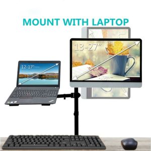 ELITEDEALSHUB Carbon Steel Dual Monitor Mount Adjustable Desk Mount Multi-Device Single Arm/Double Arms Bracket High Quality Vertical Lifting Tablet Stand Office Use