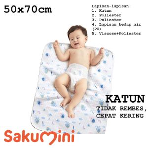 Sugar Baby Organic Cot Sheet Natural Rubber Perlak Karet Alami 60x90cm