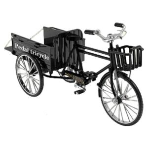 Retro Metal Tricycle Toy with Truck Box Three Wheeled Flatbed Truck Model Ornament for Nostalgic Home or Office Decors