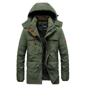 EsHi 2023 Áo Khoác Quân Đội Mùa Đông Cho Nam Áo Khoác Parka Nam Có Mũ Trùm Đầu Dày Ấm Áo Gió Nam Có Đệm Cotton Lông Cừu Thường Ngày Áo Khoác Ngoài Giữ Nhiệt