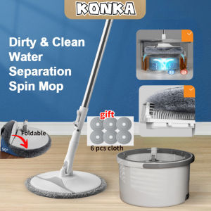 XIAOMl 360 Spinning Flat Mop with Bucket Sewage Separation Cleaning System Mop Floor Washing Household Cleaning Mop