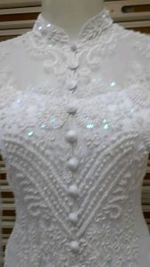 set kebaya akad nikah putih + longtorso dan rok prisket