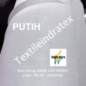 ( per 1 roll ) Kain furing ASAHI CAP PANDA gulung gulungan lebar 120 cm bahan furing lapisan baju dress gamis koko brukat tile satin lapisan dalam tas schrunchie schruncie craft hiasan kerajinan tangan dekorasi kantong celana kain tipis menerawang