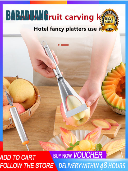 Stainless Steel Triangle Fruit Carving Knife Household Apple Pushing