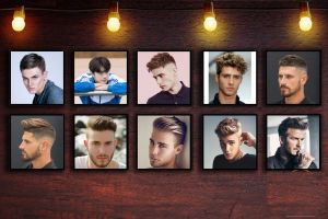 Combo 10 tranh treo tường mẫu tóc nam cho tiệm hớt tóc nhiều mẫu đẹp KT 40x40 cm