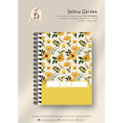 Yellow Garden A5 Spring Notebook – 60 Leaves | 70gsm Premium Paper | Spring Bind