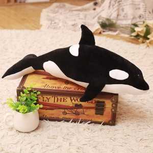 Mainan boneka ikan paus orca hitam ukuran 1 Meter bahan halus SNI