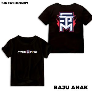 Sinfashion87 - Kaos Anak Free Fire - Squad STM Cees - Baju Kaos Anak Usia 1-12 Tahun - Baju FF - Baju Anak Cewek Cowok